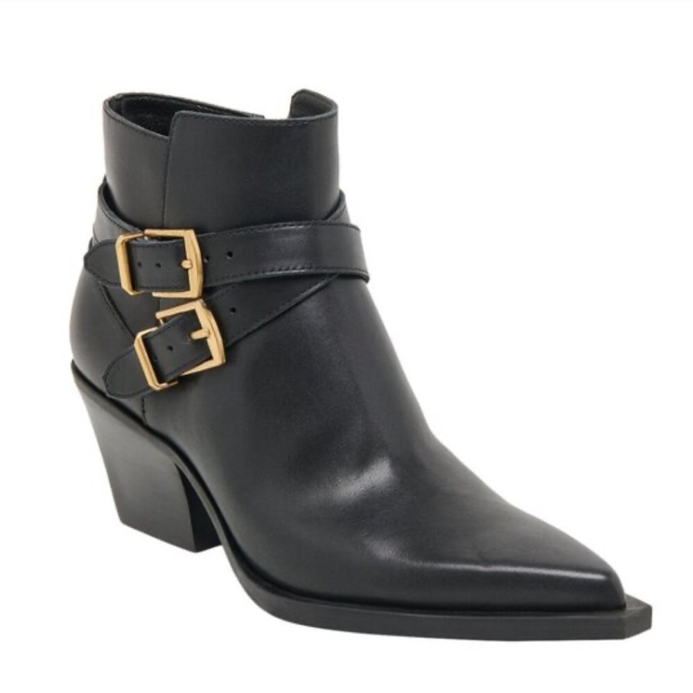 $160 Dolce Vita Black Rayner‎ Heeled Ankle Boots Bootie Size 5.5